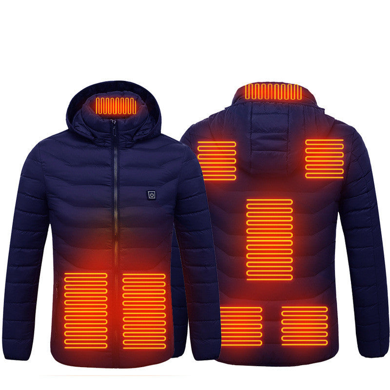 Mens Heated Puffer Jacket - 9 zone Electric Heating Coat ,Outdoor