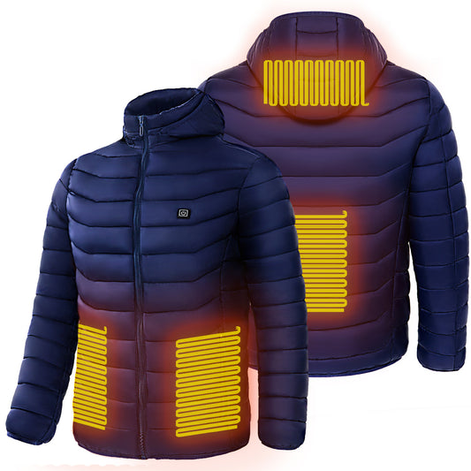 Mens Heated Puffer Jacket - 9 zone Electric Heating Coat ,Outdoor