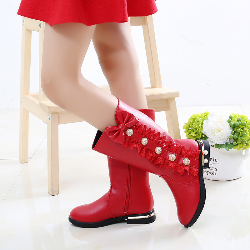 Winter Kids Boots With Fleece Lining