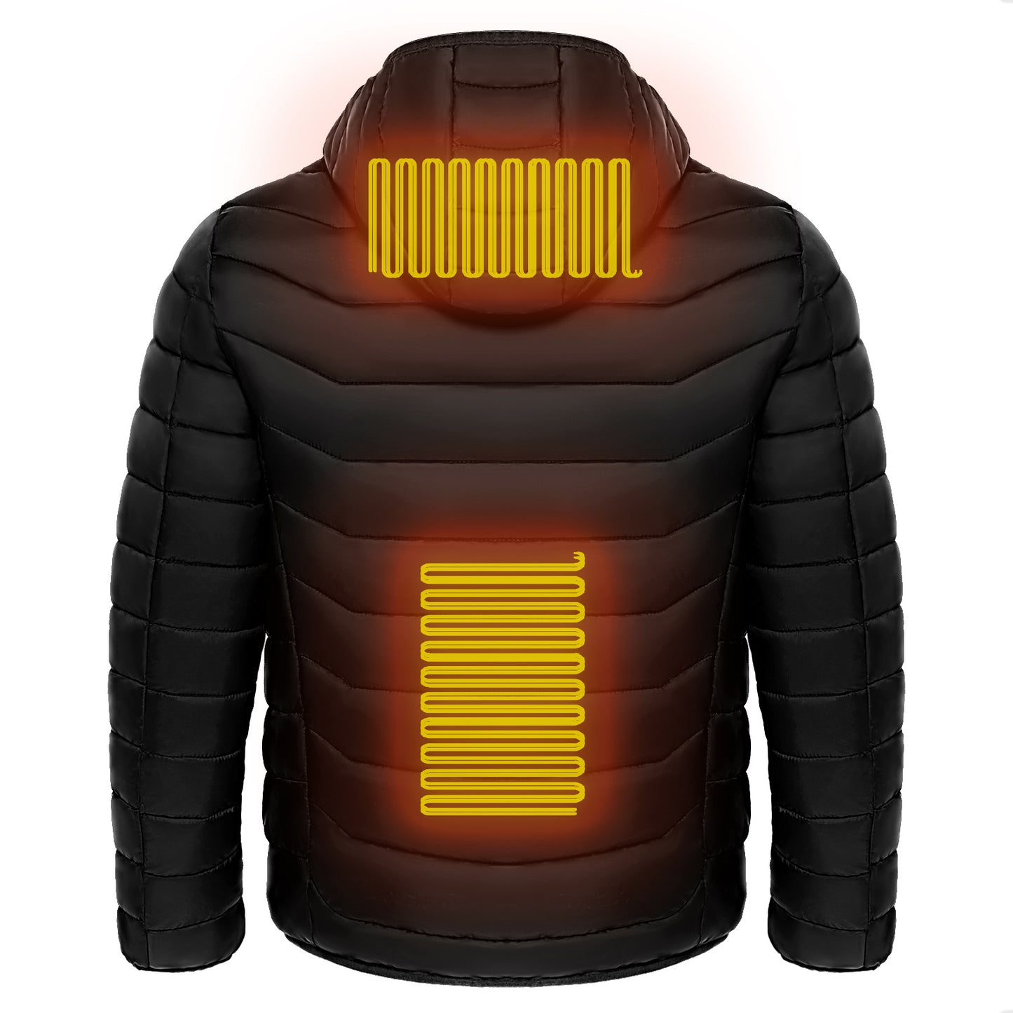 Mens Heated Puffer Jacket - 9 zone Electric Heating Coat ,Outdoor