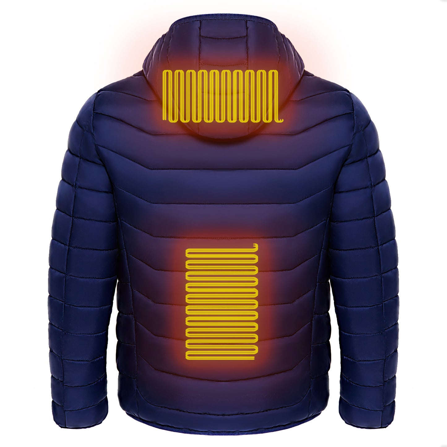 Mens Heated Puffer Jacket - 9 zone Electric Heating Coat ,Outdoor