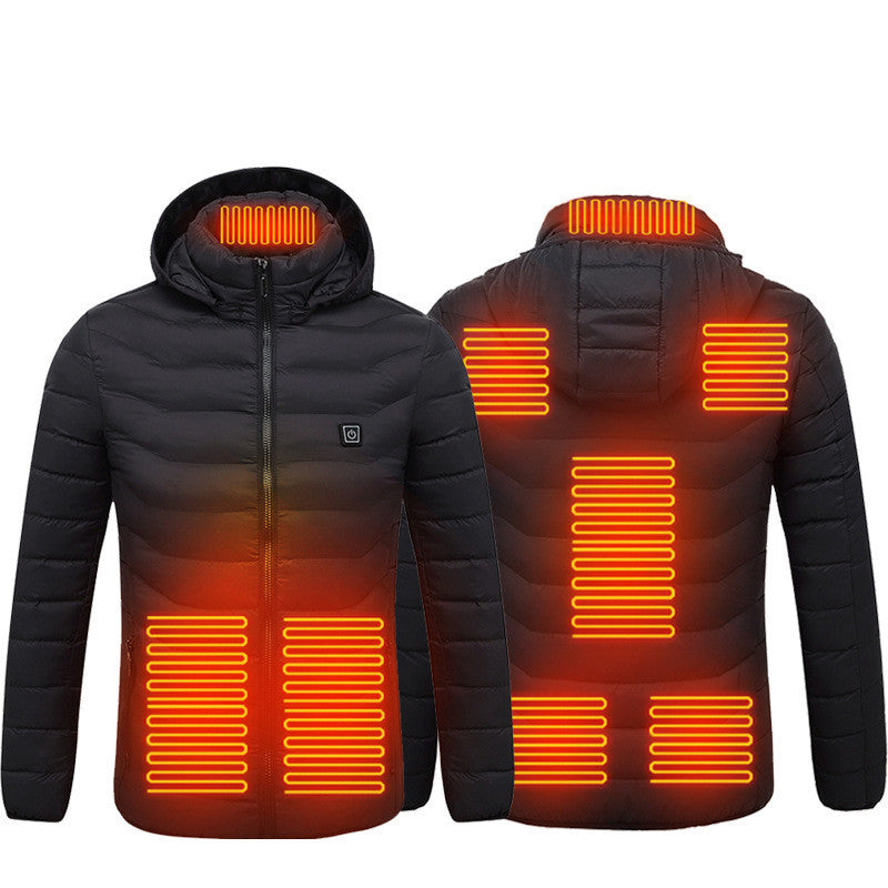 Mens Heated Puffer Jacket - 9 zone Electric Heating Coat ,Outdoor