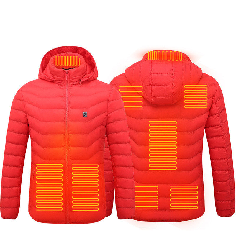 Mens Heated Puffer Jacket - 9 zone Electric Heating Coat ,Outdoor