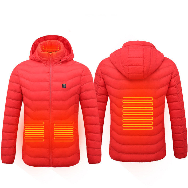 Mens Heated Puffer Jacket - 9 zone Electric Heating Coat ,Outdoor