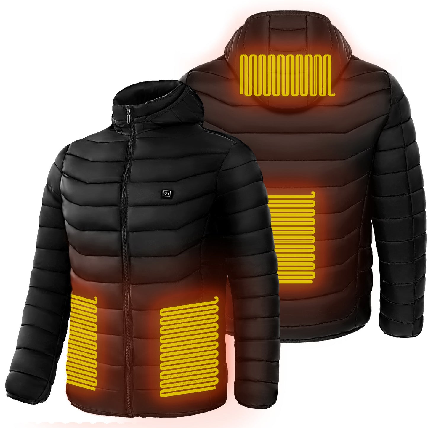 Mens Heated Puffer Jacket - 9 zone Electric Heating Coat ,Outdoor