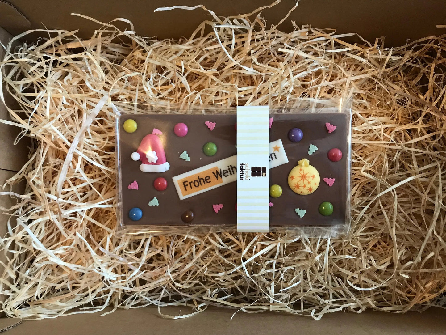 Schokolade mit Weihnachtskugel (Gelb) und Zucker-Dekor-3