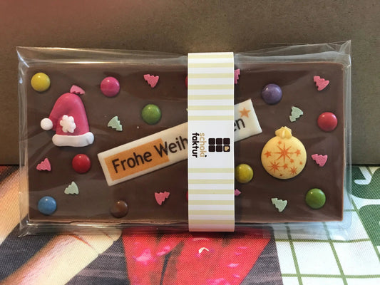 Schokolade mit Weihnachtskugel (Gelb) und Zucker-Dekor-0