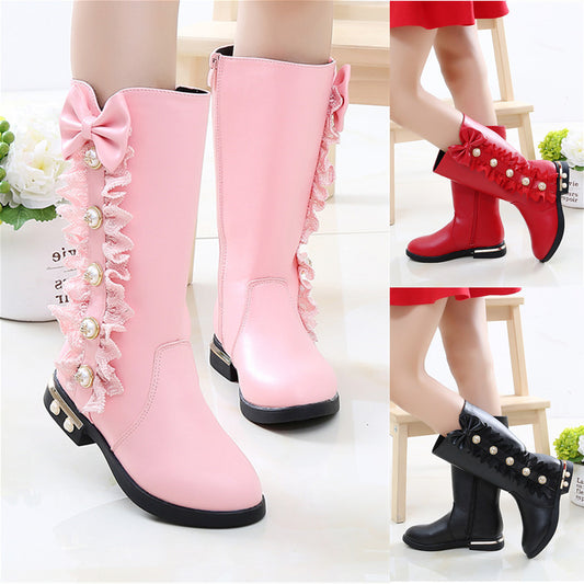 Winter Kids Boots With Fleece Lining